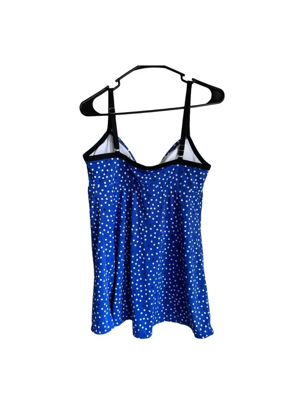 Kim Rogers | Women's Blue Polkadot One Piece Swimsuit | Size L | 0849